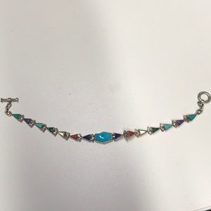 6 inch turquoise and sterling silver bracelet